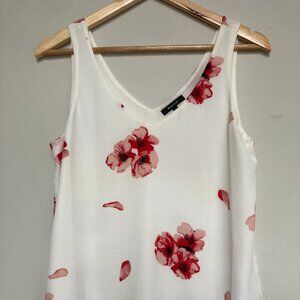 RW&CO NWOTBrand: RW& Floral Chiffon Tank Top S/P White Red Sheer Layering Blouse